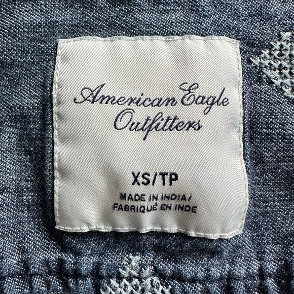 American Eagle Outfitters Stitched Denim Button-down - Picture 5 of 7